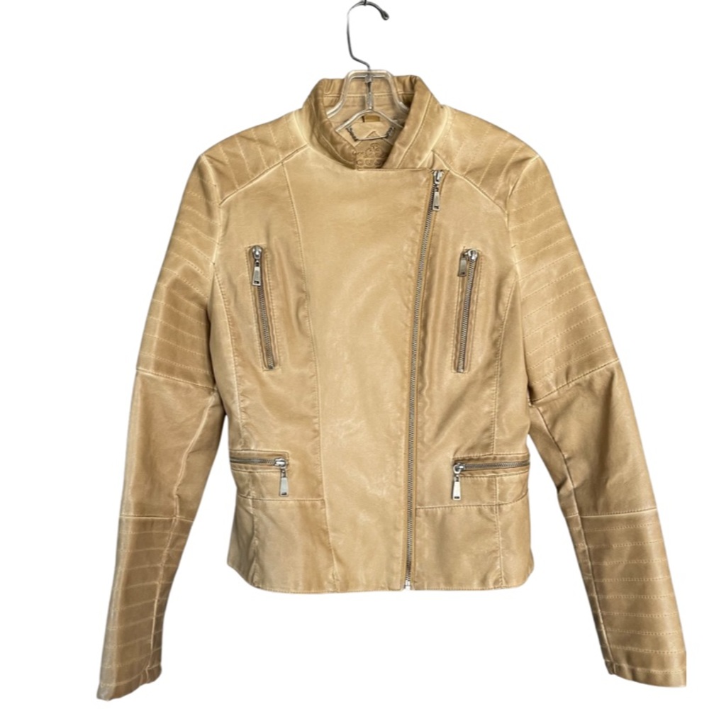 Faux Leather Motorcycle Style Jacket